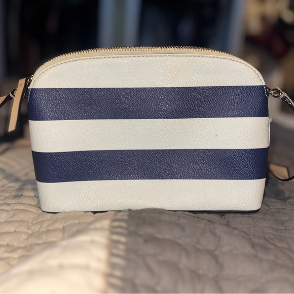 Kate Spade Navy and White Striped Crossbody Bag - Picture 3 of 15